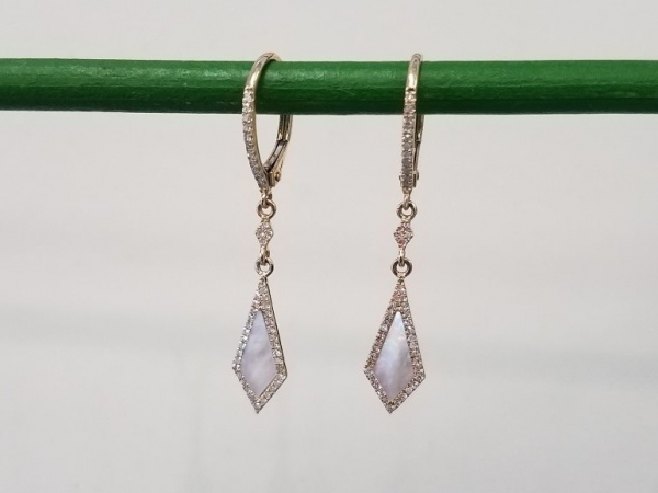 Mother of Pearl & Diamond Earrings by Madison L
